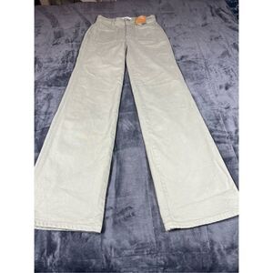 womens reformation Alyssa high-rise wide leg long jeans moss 26